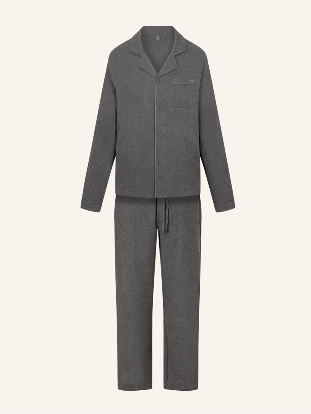 Skims Men's Flannel 2 Pc Pj Set Ash Heather Gray Sz L